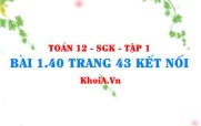 Bài 1.40 trang 43 Toán 12 tập 1 Kết nối tri thức